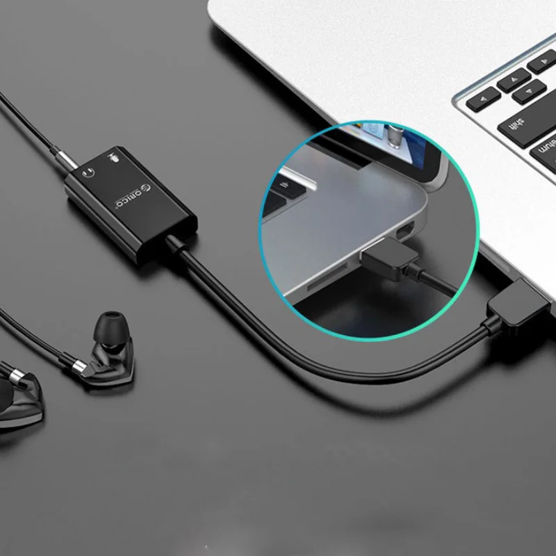 Orico External USB Sound Card USB to 3 5mm Headphone Audio Adapter Micphone Sound Card For Compter Android Linux DirectSound 3D