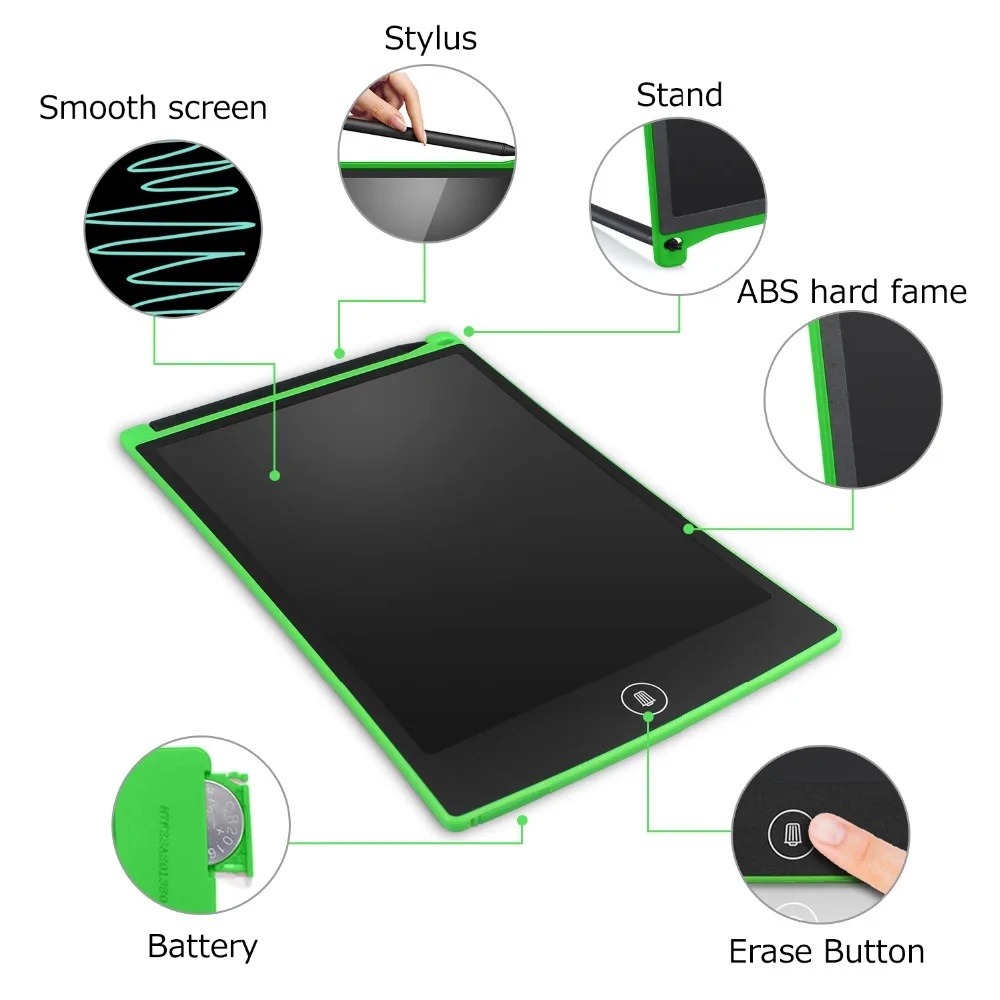tablet eletrônico ultrafino, tela lcd, 8.5 e 12 segundos