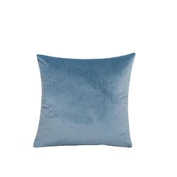 Velvet Throw Pillow Cover - Soft Solid Decorative Cushion Case for Home, Sofa, and Bedroom - Cozy Square Pillowcase (Greyish Blue)