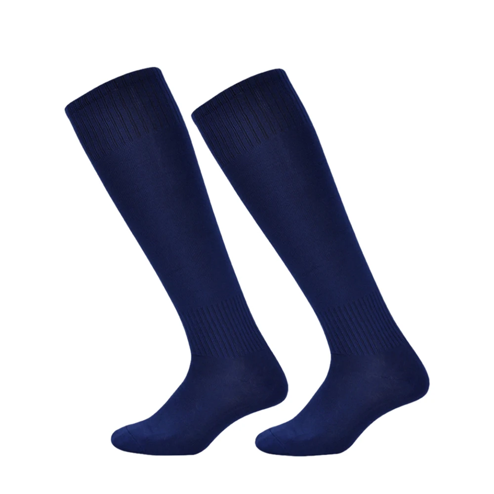 Royal blue Молодежные футбольные носки, футбольный носок для мальчиков, Детские однотонные носки выше колена, длинные футбольные тонкие чулки, мужские Гольфы выше колена, бейсбольные носки - Цвет: Royal blue