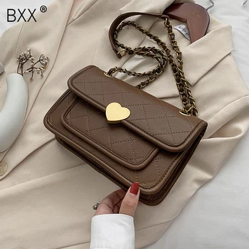 

[BXX] Chain PU Leather Crossbody Bags For Women 2020 Autumn Trending Shoulder Handbags Simple Style Ladies Travel Bag HO546