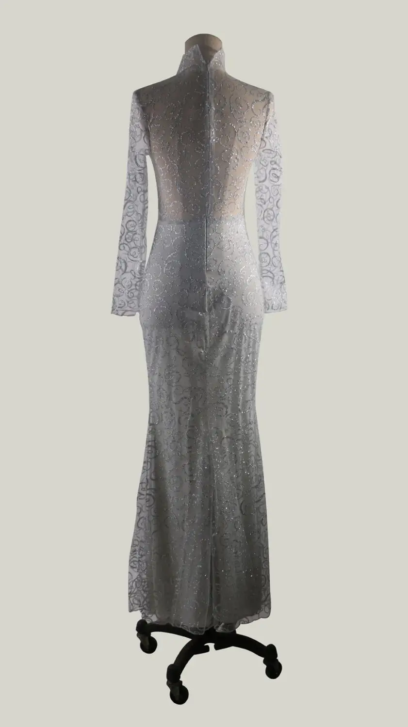 Серое сексуальное вечернее платье русалка модель 2020 года женское с длинным