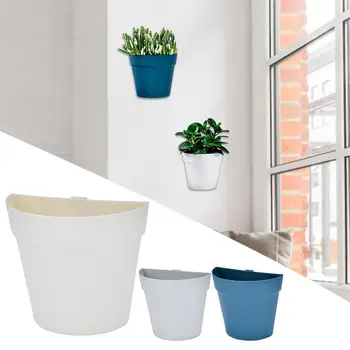 

Wall-mounted Plastic Potted Plant Flower Pot Creative Indoor Balcony Bonsai Semi-circular Hydroponic Flower Pot