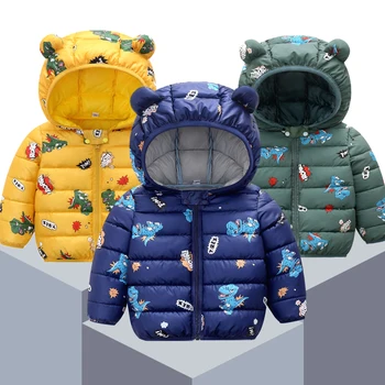 

Autumn and winter new children's cotton padded clothes baby cartoon printed down jacket thin light cotton padded coat