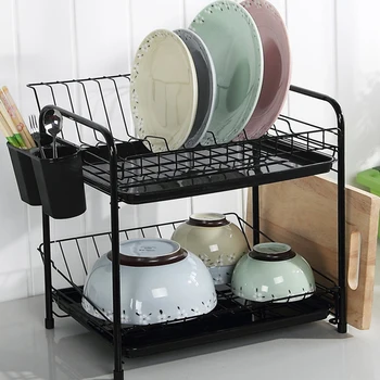 

1 Pc Double-layer Dish Drainer Kitchen Cutlery Rack Plates Storage Holder for Storage Rack
