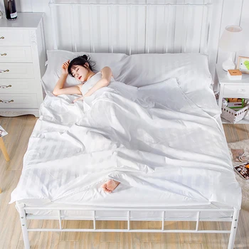 

White Striped Sleeping Bag Cotton Adult Sleeping-Bag Envelope Style Portable Sleeping Bags For Camping Tourism