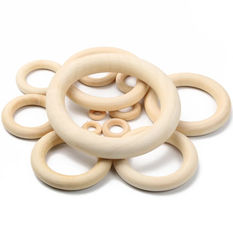 Natuurlijke Hout Ronde Ring Baby Tandjes Houten Cirkel Ring Diy Ambachten Voor Sieraden Maken Home Decoratie Handgemaakte Accessoires