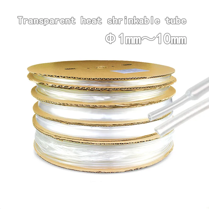2: 1 раз 5 м термоусадочная трубка прозрачная провод электронный DIY Набор