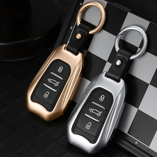 2021 Luxury Metal Car Key Cover Case Protection Keychain for Peugeot 54008  Dongfeng Aluminum Alloy Car Accesories Key Purse Bag - AliExpress