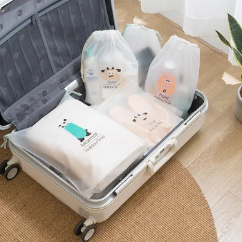 

Cartoon Travel Storage Bags Zipper Organizer Bag for Clothing Underwear Socks Shoes Storage Bag Drawstring Bag