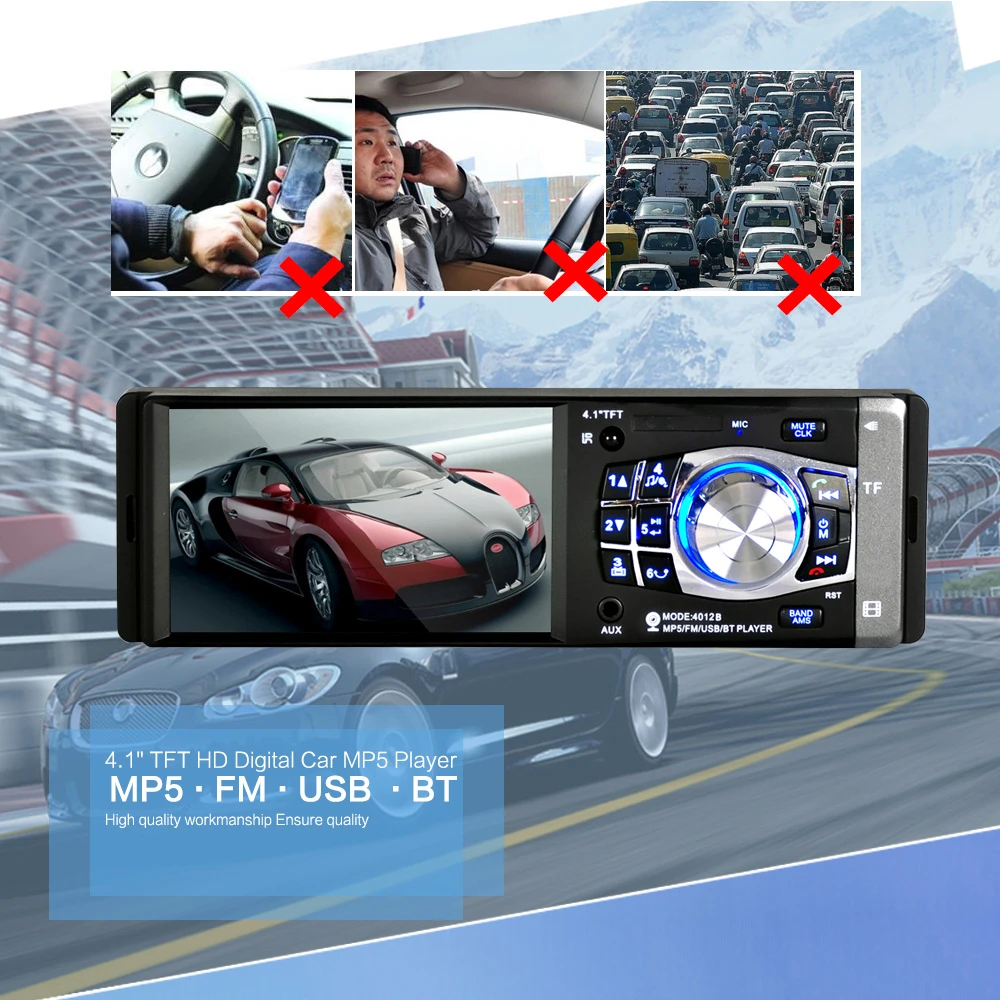 XIAOMI Car stereo bluetooth audio mp3 Autoradio 1 din car radio recorder usb sd aux input oto teypleri auto radio car player