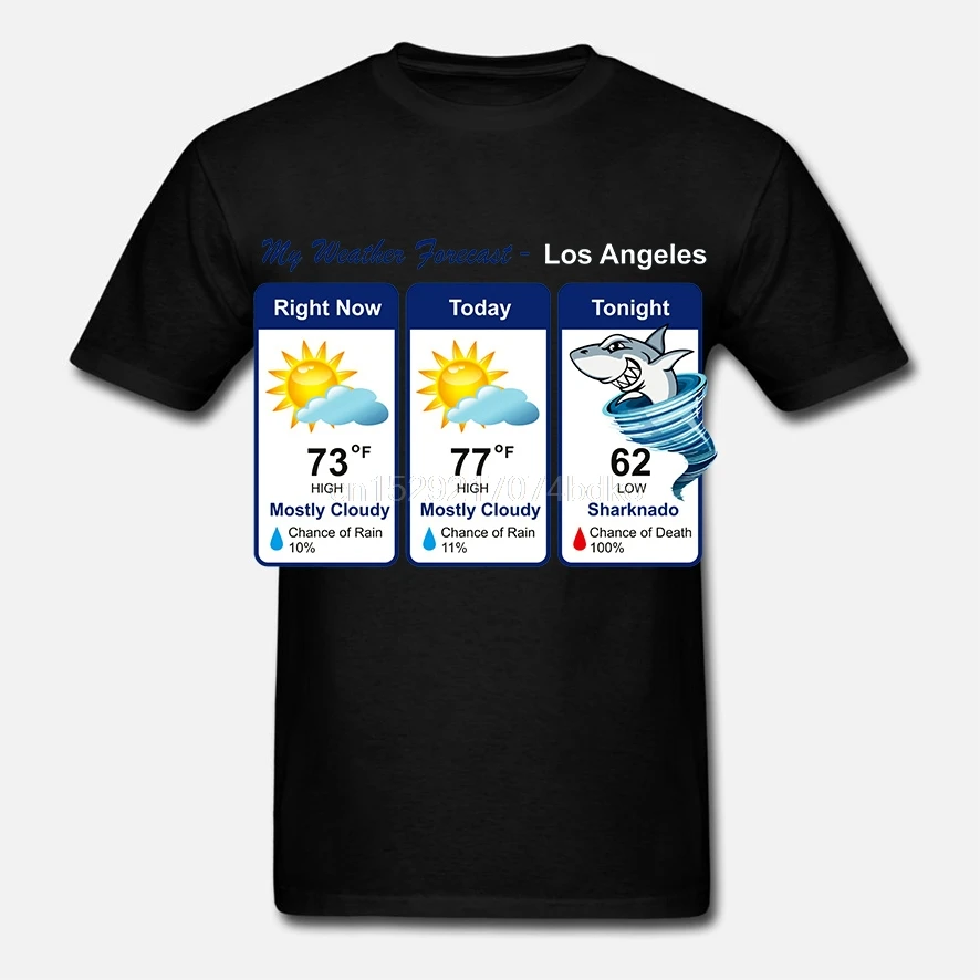Sharknado Weather Forecast T-Shirt - Direct from Stockist | Мужская одежда