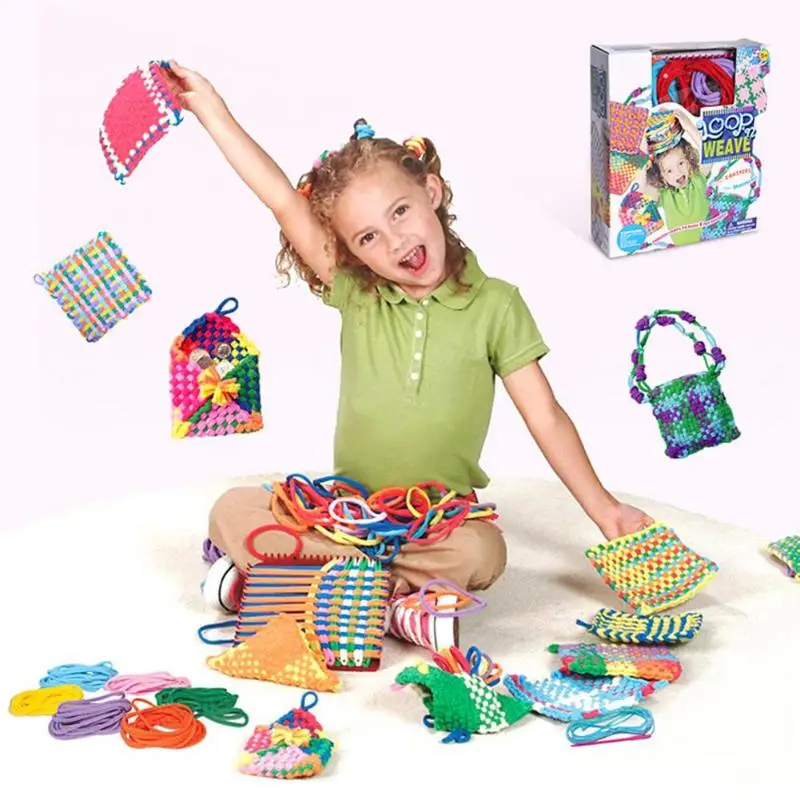 

Hand-Knitted Rope Elastic Bright Braided Rope Kindergartens Use Their Hands and Brains for DIY Weaving Accessories Girl Toys