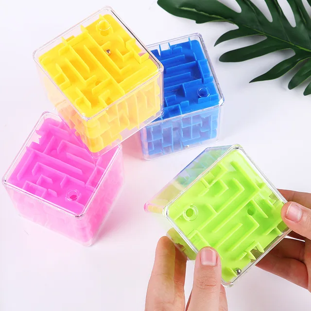 3D Mini Speed Cube Maze Magic Cube Puzzle Game Labyrinth Rolling Ball Brain Learning Balance Educational Toys For Children Adult 3