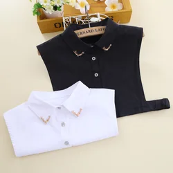 Black Shirt Fake Collar for Women Detachable Collars Lapel Blouse Sweater False Collars Neckwear Female Decor Clothes Accessory