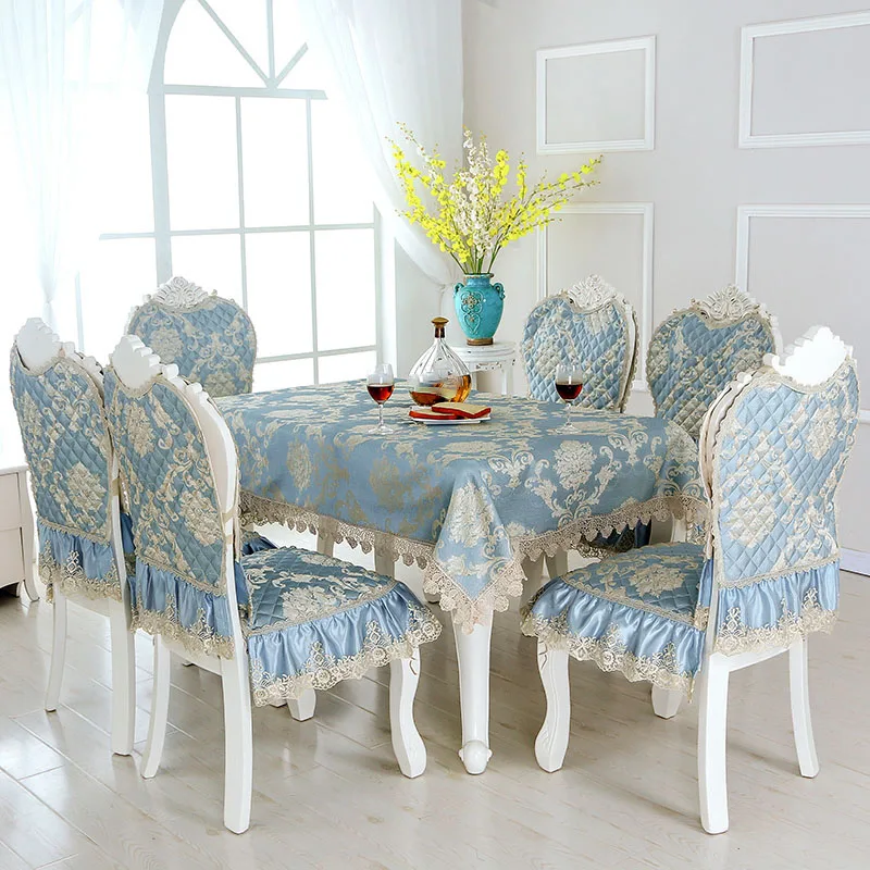 1/4/6 Pcs Tablecloth Set 10 Patterns Lace European Dining Chair Cushion Chair Back Cover Table Cloth Cover Non Slip Seat Mat - Image 2
