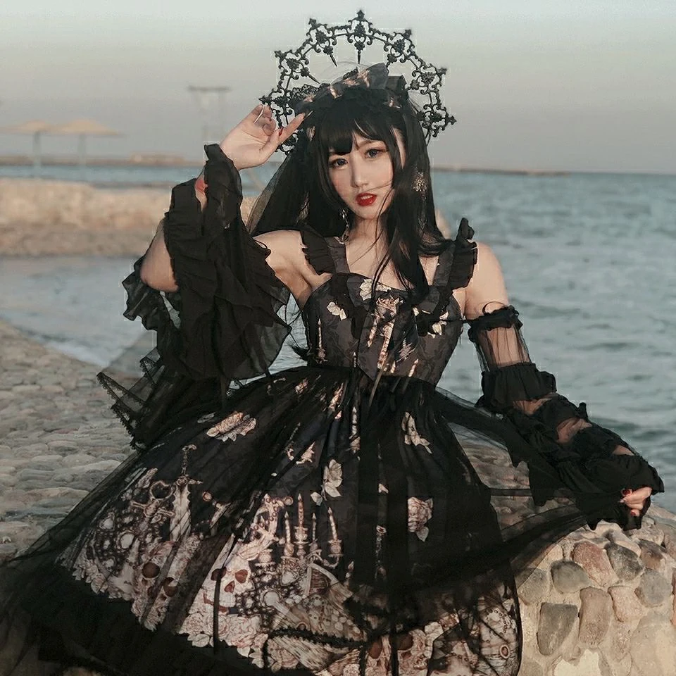 Cosplay&ware Japanese Gothic Jsk Lolita Dress Women Vintage Victorian Sleeveless Bow Princess Tea Party Dresses Girls Chic Print -Zentai shop online Hd2928c4ebeb44683ba72fe2f98133923o.jpg