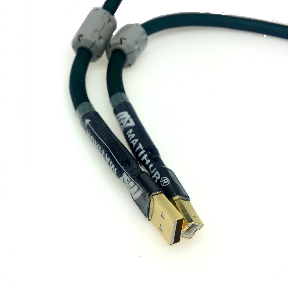 Hi-fi из чистой меди matihur 4-х ядерный с серебряным покрытием USB кабель A-B a B цифровой