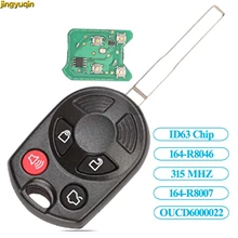 Jingyuqin chave completa do carro remoto 315mhz cy22 para ford escape keyless entrada combo oucd6000022 id63 transponder chip 80bit 4btn