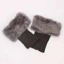 Модные теплые женские зимние меховые комплекты теплые сапоги теплые носки Рождественская меховая Накладка для ног