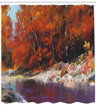 

Lively Fabric Shower Curtain Geometry Decor Set Custom