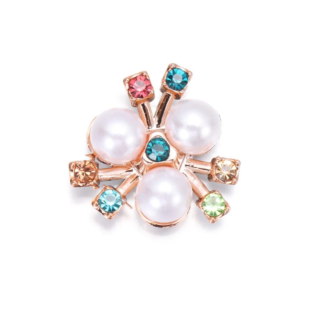 10PCS Handgemachte Perle Blume Strass Buttons Funkelnde Kristall Haarnadeln Dekoration Kleidung Nähen Zubehör – Detail 11