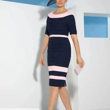 Plus Size Mother Of The Bride Dresses Sheath Half Sleeves Knee Length Short Groom Mother Dresses For Wedding