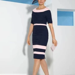 Plus Size Mother Of The Bride Dresses Sheath Half Sleeves Knee Length Short Groom Mother Dresses For Wedding