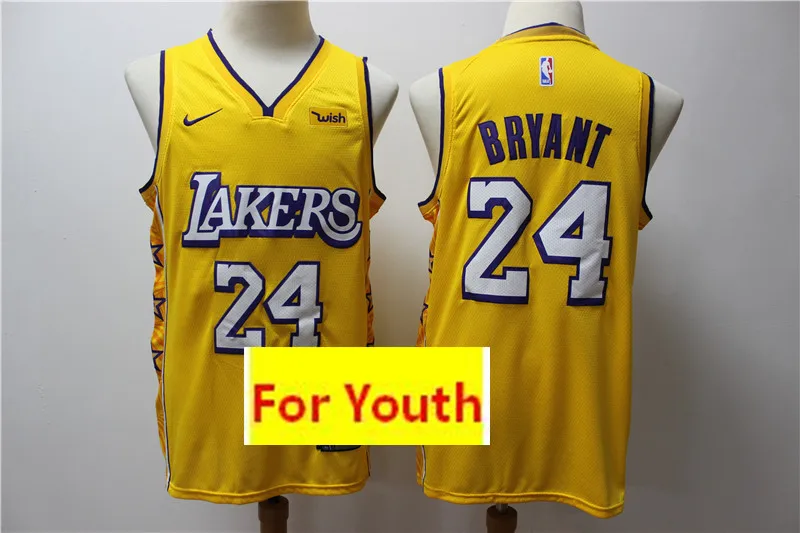 /20 City Edition youth Los Angeles#23 LeBron James#3 Anthony Davis#24 Kobe lakers Bryant new kids Jersey - Цвет: 1