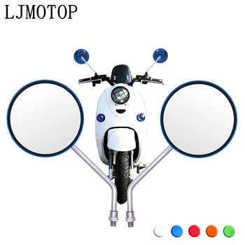 

8 10 mm Motorcycle Chrome Oval Mirror Rearview Side Round Scooter Mirrors For Kawasaki KX450F KX100 KLX125 KLX250 KDX125 KDX250