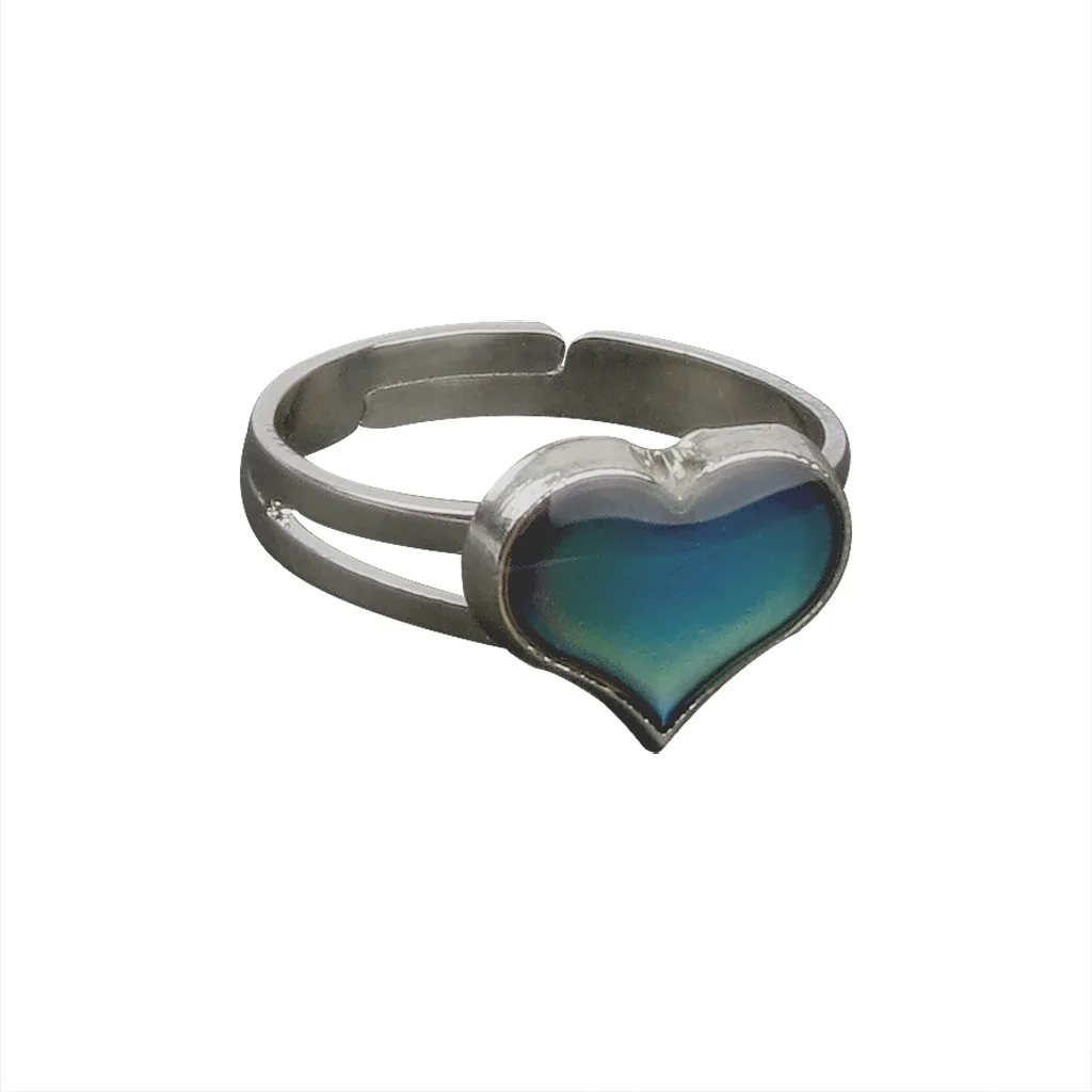 JUCHAO Women Fashion Sweet Little Peach Heart Feeling Warm Mood Color Changing Ring Opening Adjustable Magic Strange Jewelry for opening ring adjustable rings color change ring finger ring