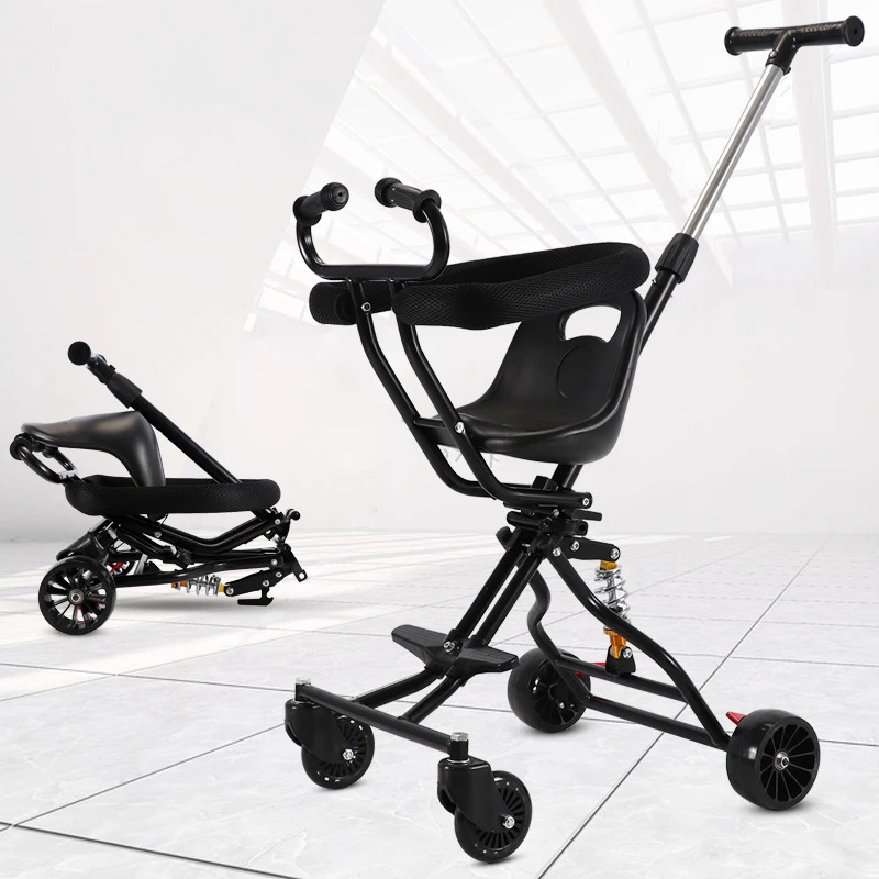 Chariot Pliable Et Leger Pour Bebe Outil De Marche Chariot A Quatre Roues Pour Sortir Aliexpress