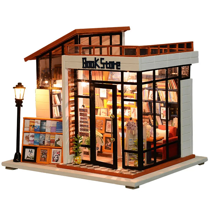 

DIY Hut Art House Bookstore Hand-made Mini Small House Toy Assembled Model Assembling Birthday Gift
