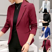 

Long Sleeve Solid Color Fashion Casual Formal Suit New Slim Suit Women with Material Polyester Blend All Seasons 4 Colors