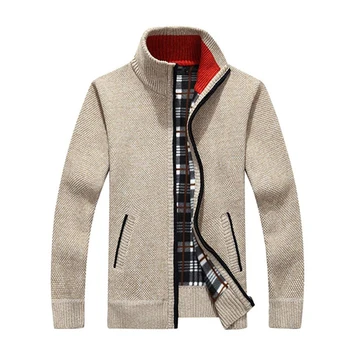 

Thoshine Brand Spring Autumn Winter Men Thick Sweatercoats Fleece Knitted Jackets Male Cardigan Outerwear Sweater coat Knitwear