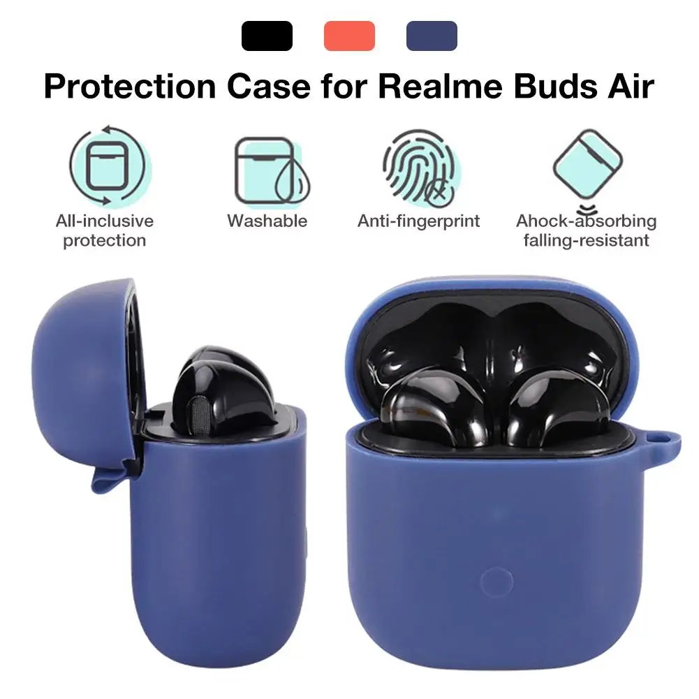 

Soft Earphone Protective Case For Realme Buds Air Anti-fall Shockproof Silicone Replacement Earphone Cover Shell Accessories