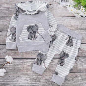 

Cartoon Elephant Kids Clothes For Baby Boy Set 2020 Autumn Toddler Boy Clothing For 0-2 Year Long Sleeve Infant Hoodies Suit D30