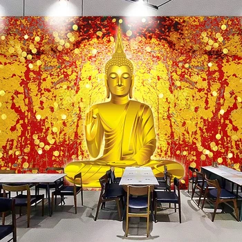 

Custom 3D Photo Wallpaper Golden Buddha Statue Large Mural Cafe Restaurant Bedroom Study Room Background Wall Papel De Parede