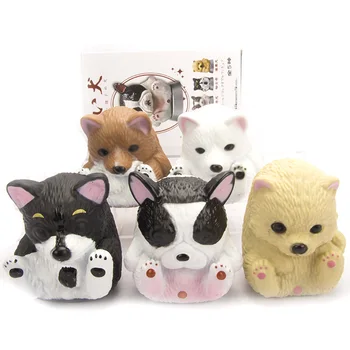 

5pcs Kinds Cute Fnny sitting dog Creative Japan Cat Animal Figures collect home decoration children toys Christmas birthday gift