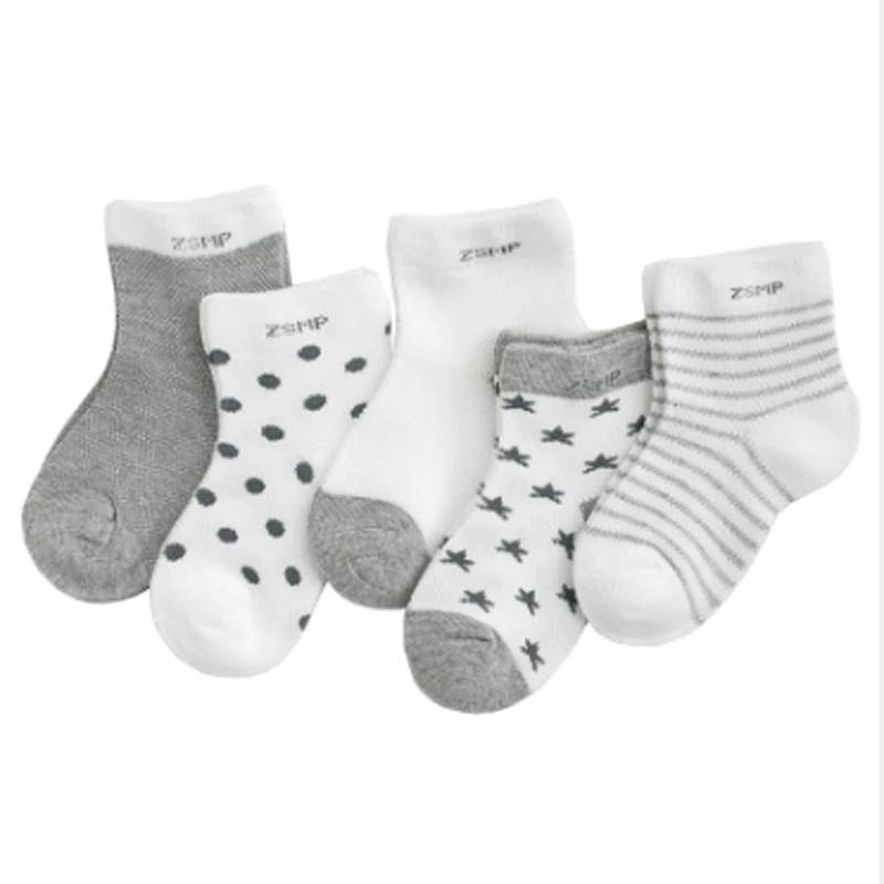 Calcetines gruesos de algodón con dibujos animados para recién nacidos de 0 a 2 años, 5 par/lote, accesorios de ropa para bebés