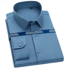 Camisa masculina de lã texturizada moda manga longa camisa masculina S 4XL outono confortável botão único roupas masculinas