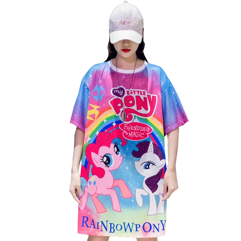 

Summer Kawaii Print T-Shirt Women Harajuku Short-Sleeved Cartoon Tees Mesh Quick-Drying Hip-Hop Streetwear High Quality Clothes