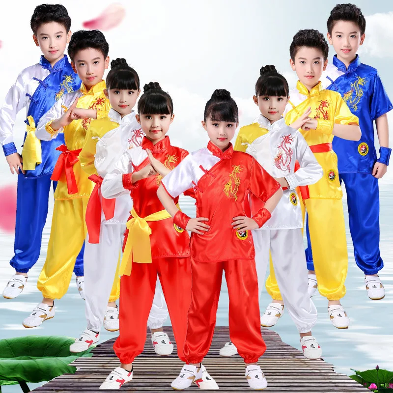 Traditional Chinese Wushu clothes for boys martial arts uniform Kung Fu costume girls performance set | Тематическая одежда и