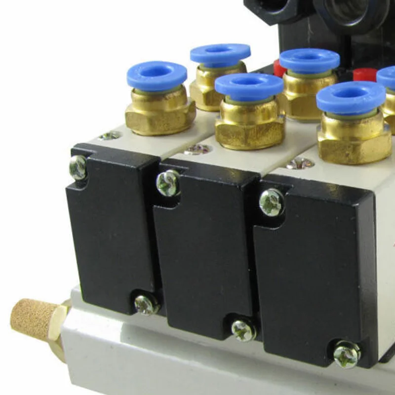 

2 Position 5 Way Pneumatic Solenoid Valve With Muffler Base 4V210-08 AC220V Tool Part Kits