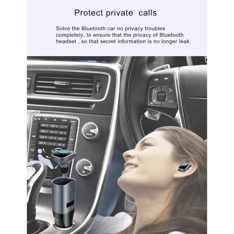 2 в 1 5 В/2.1A USB Автомобильное зарядное устройство с беспроводной Bluetooth 4,0 гарнитура стерео наушники для воспроизведения музыки Hands-free Talking
