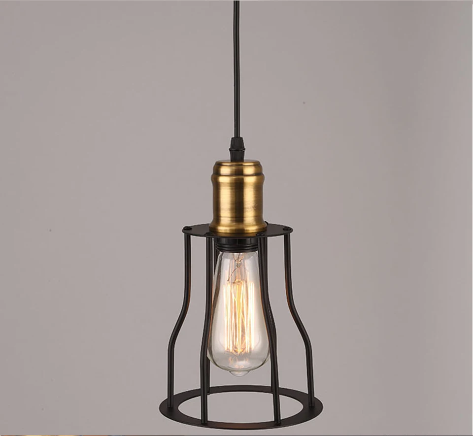 Современные железные промышленные подвесные светильники подвесной светильник в стиле ретро в виде клетки E27 лампа Подвесная лампа художественный Декор минималистичный кулон