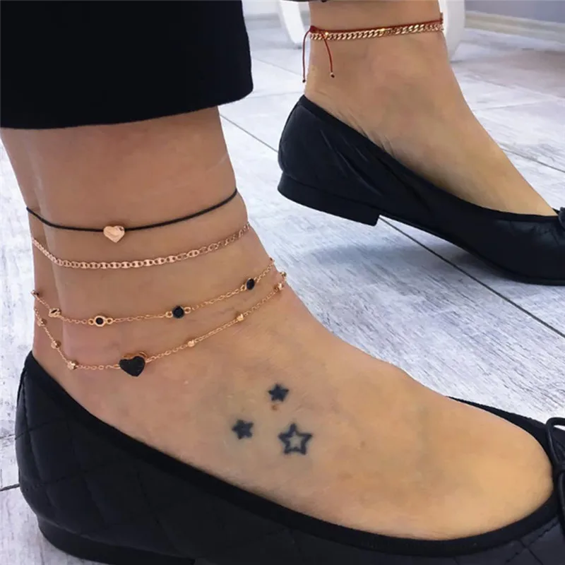 1 Set Creative Anklet Animal Heart Star Rhinestone Gold Color On Foot Ankle Bracelets For Fashion Women Leg Jewelry 22cm long 1 Set Creative Anklet Animal Heart Star Rhinestone Gold Color On Foot Ankle Bracelets For Fashion Women Leg Jewelry 22cm long