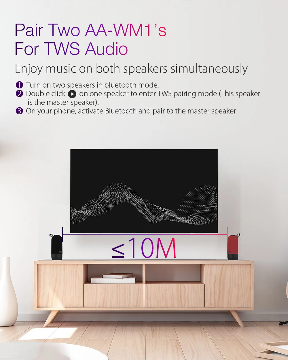 AIRAUX AA-WM1bluetooth динамик Беспроводная колонка громкий динамик s для телефона стерео Бас объемный водонепроницаемый открытый динамик портативный