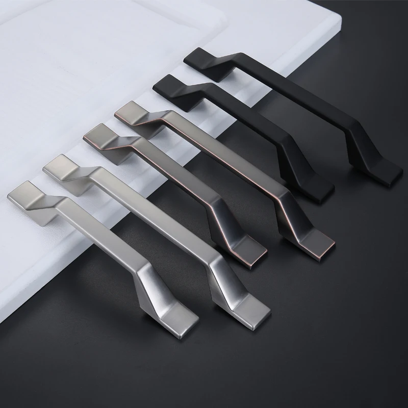 

Nordic cabinet drawer long handle light luxury black wardrobe door handle modern minimalist high-end cabinet handle