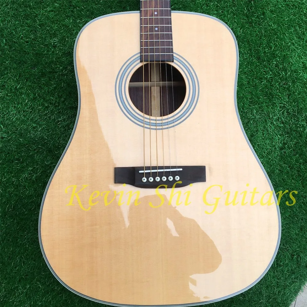 Dot inlays Акустическая гитара из твердой ели, акустическая электрогитара классического типа D 28, модель матовой гитары 4"